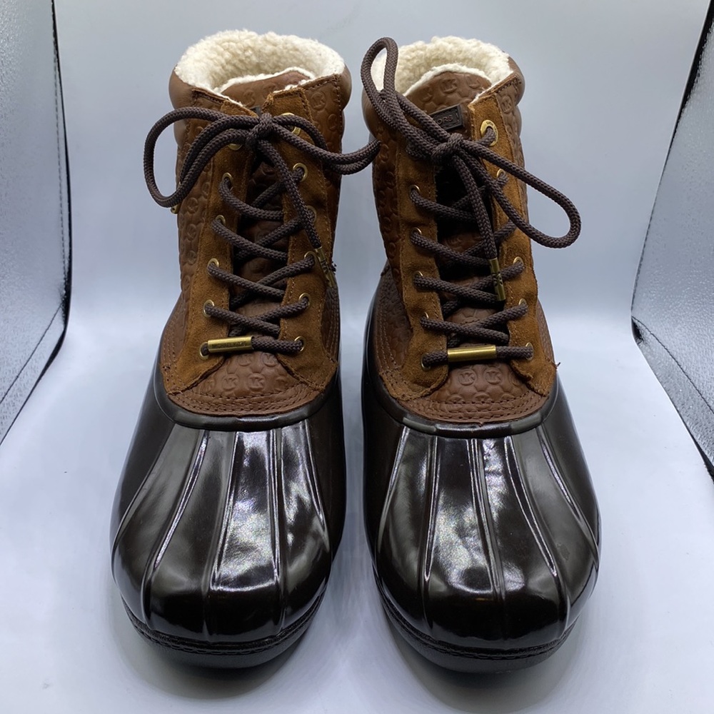 Michael Michael Kors Easton Lace-up Duck Boot Size 10 - Picture 2 of 13